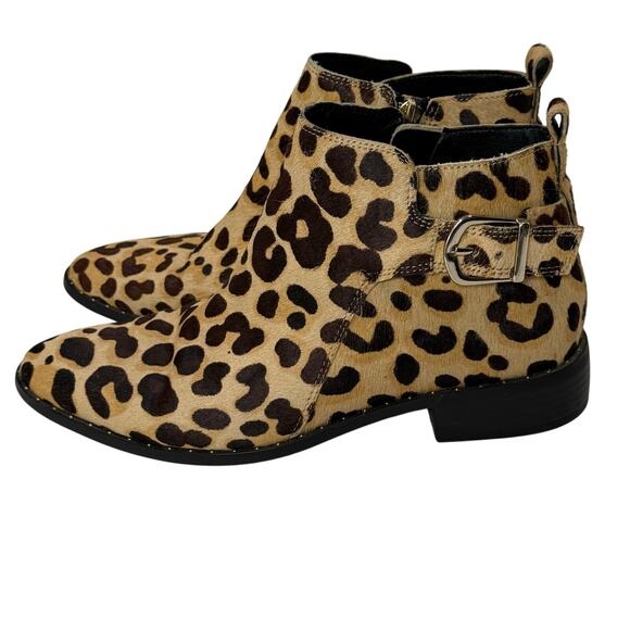 Steve Madden Chayse Leopard Calf Hair Ankle Boots Women’s Size 7 - Picture 6 of 9